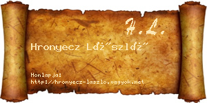 Hronyecz László névjegykártya