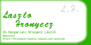 laszlo hronyecz business card